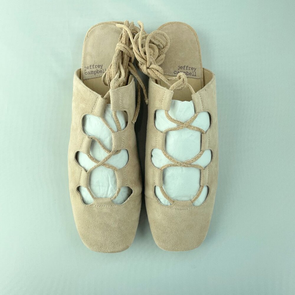 Jeffrey Campbell Tan Lace-Up Flats - Picture 5 of 7